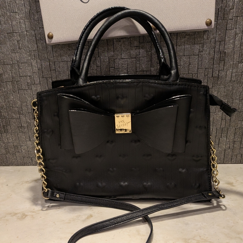 Betsey Johnson Black Bow Satchel